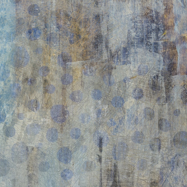 Abstract Blue Beige Dotted Wash