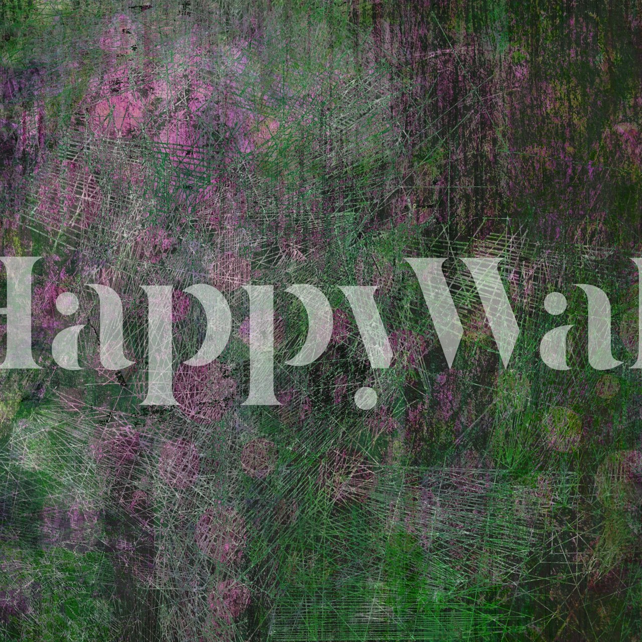 Electric Jungle Scribble Texture Tapete in einem Raum