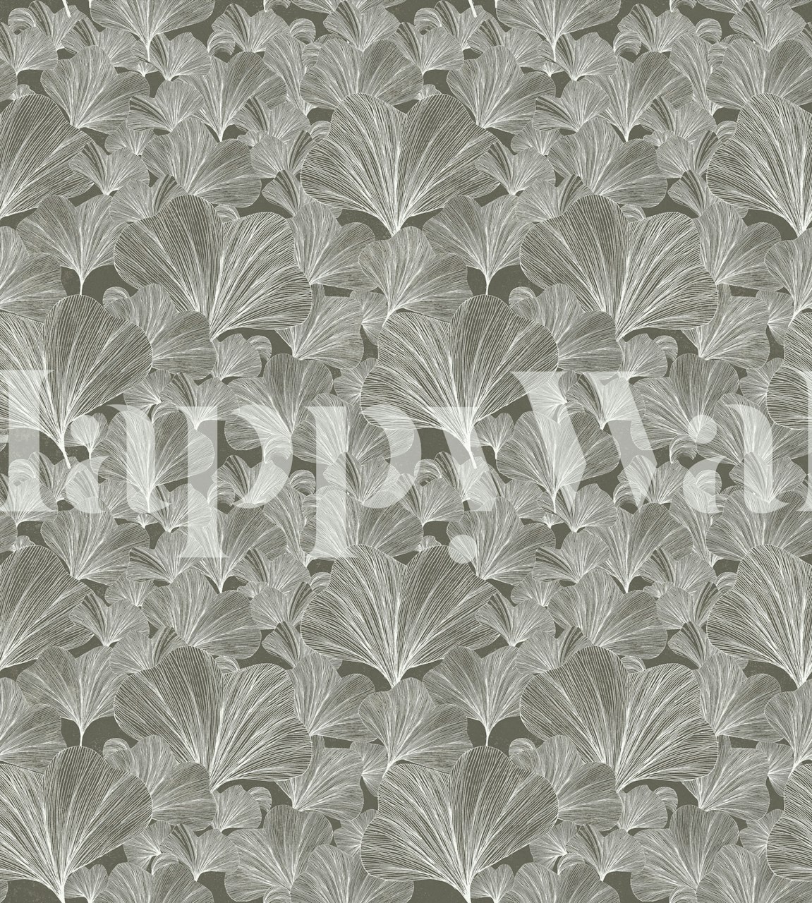 Monochrome Ginkgo Leaves wallpaper in a room