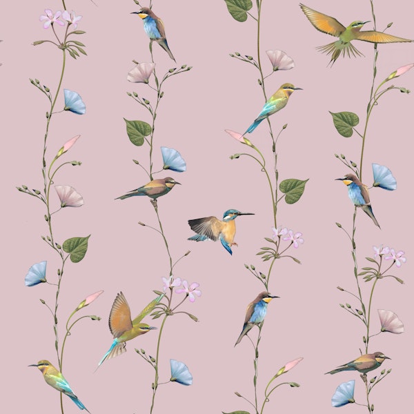 Charming Birds and Wildflowers
