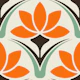 Retro Scandinavian Bloom in Orange Green - S