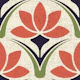 Retro Scandinavian Bloom in Red Green - S