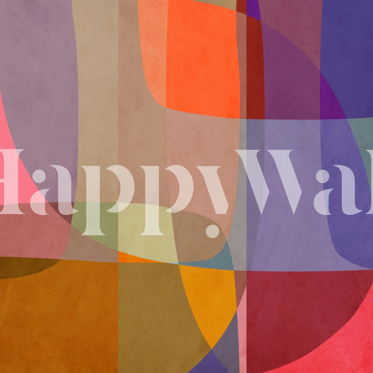 Mid Century Abstract Shapes Tapete im Raum