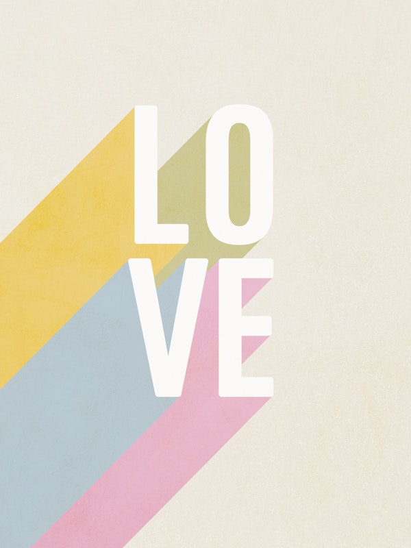 Love - retro pastel typography