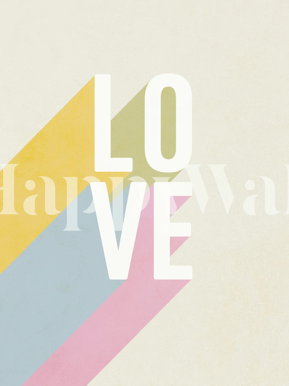 Retro pastel typography behang in een kamer