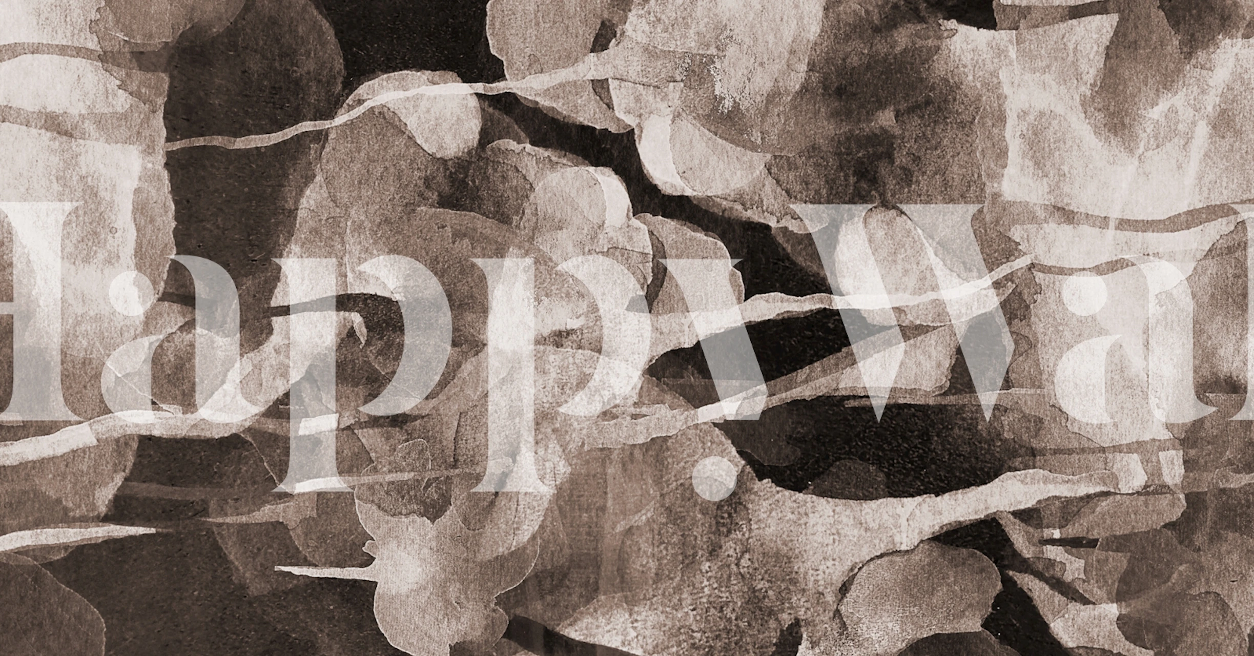 Moody Earthtone Ink Layers wallpaper in a room