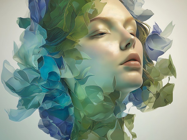 Soft Botanical Face Art