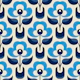 Retro Nordic Florals Blue