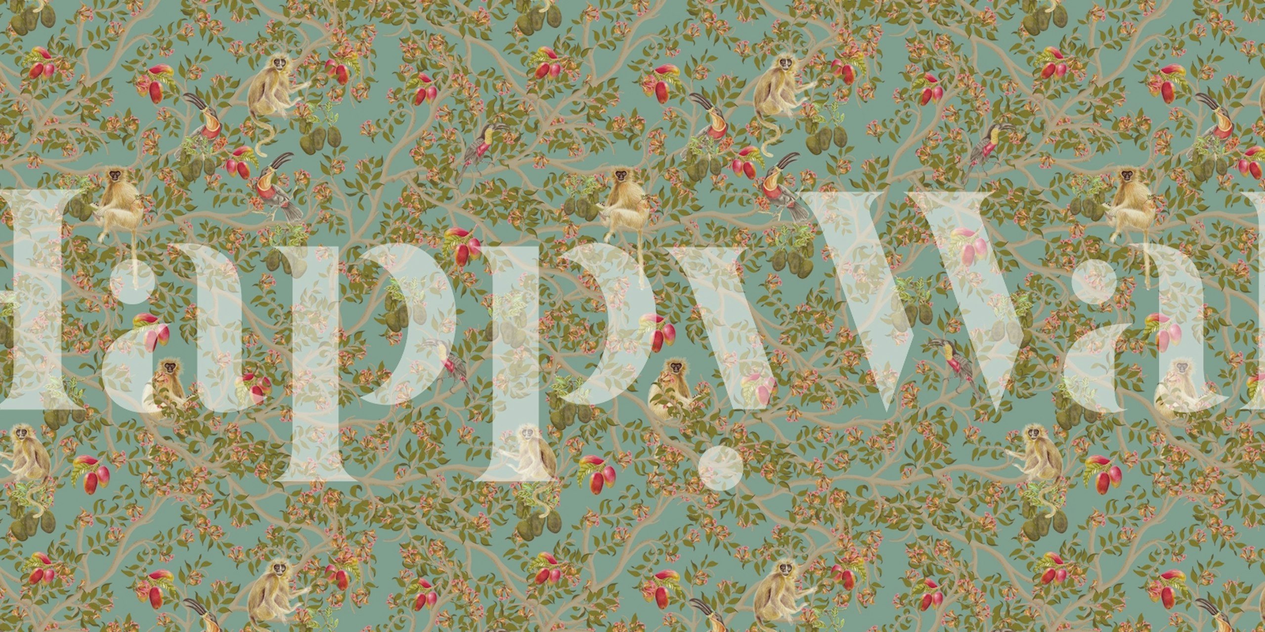 Ariel Toucans In Teal wallpaper design