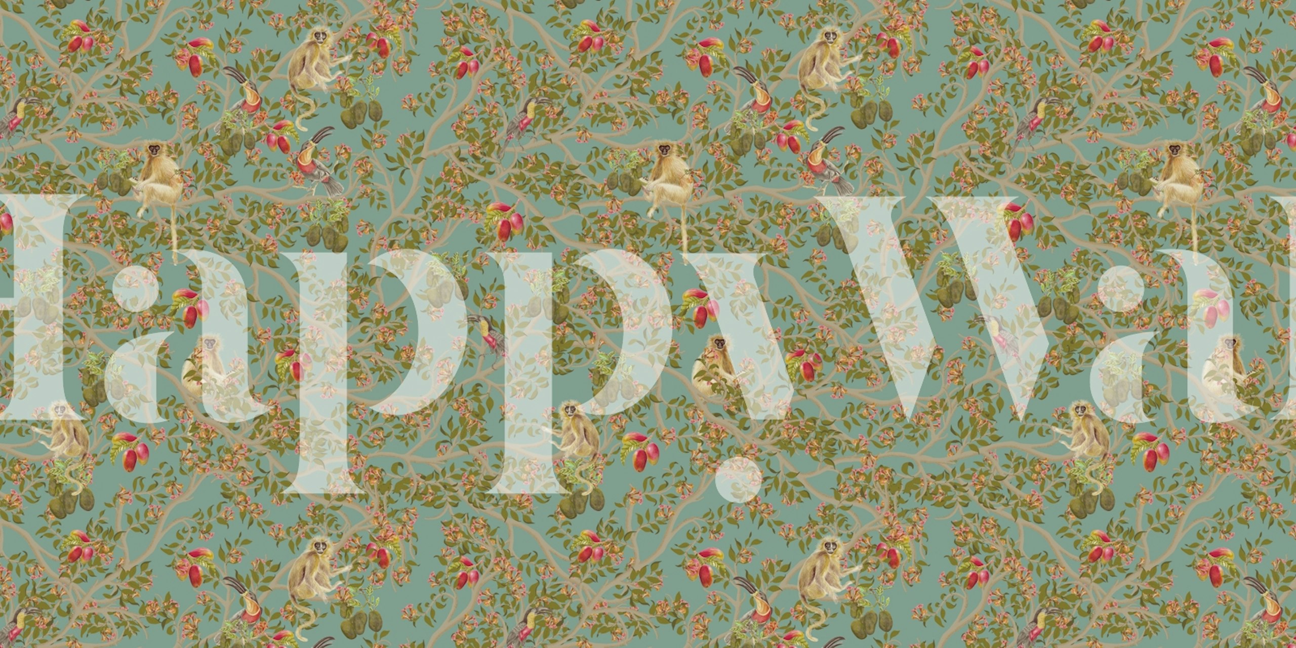 Ariel Toucans In Teal behangontwerp