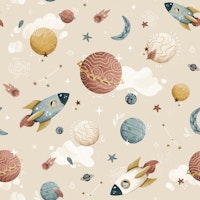 Boho Dreamscape - beige - small carta da parati