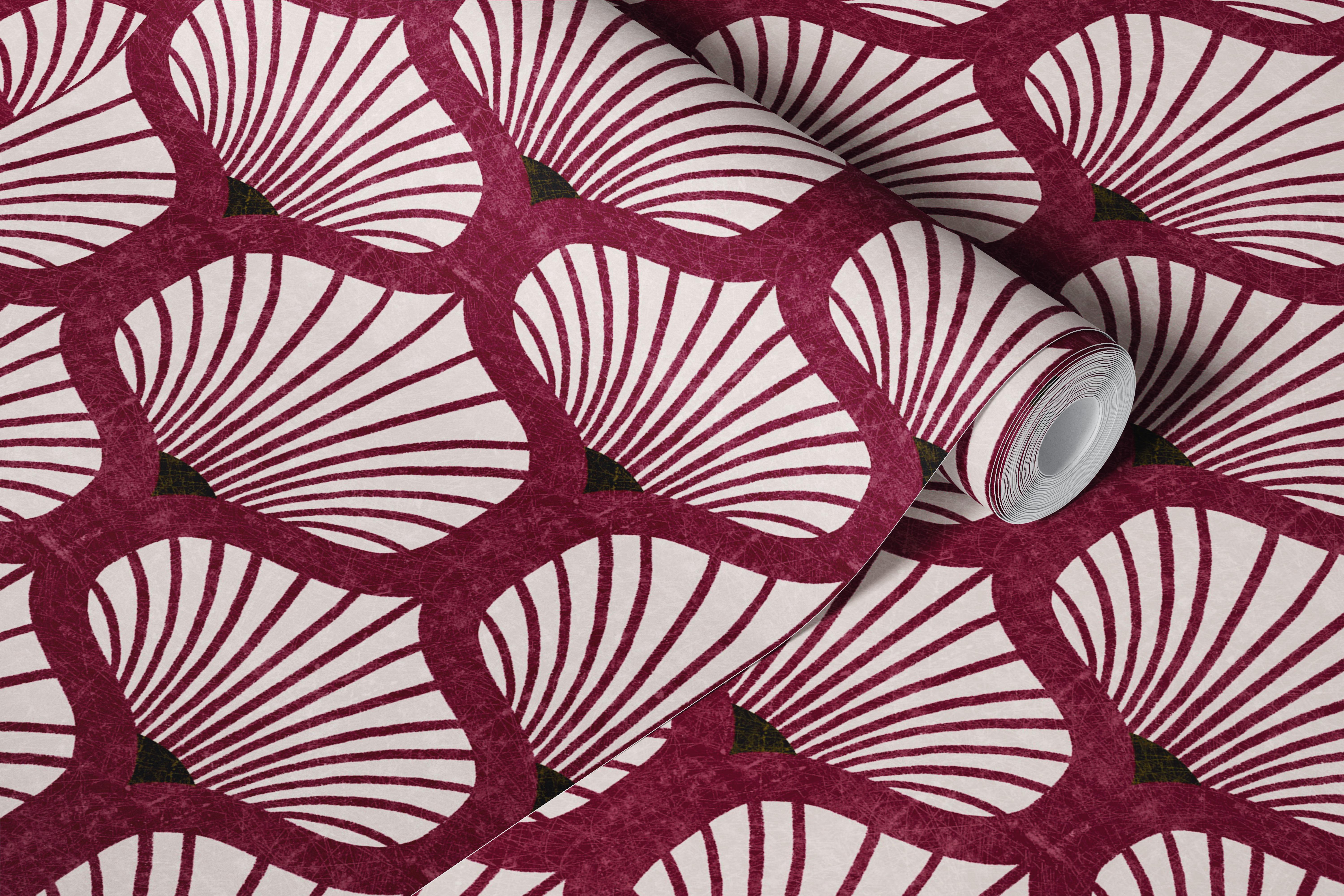 Sabrina maroon wallpaper displayed in a room