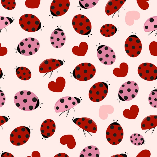Ladybug hearts pink