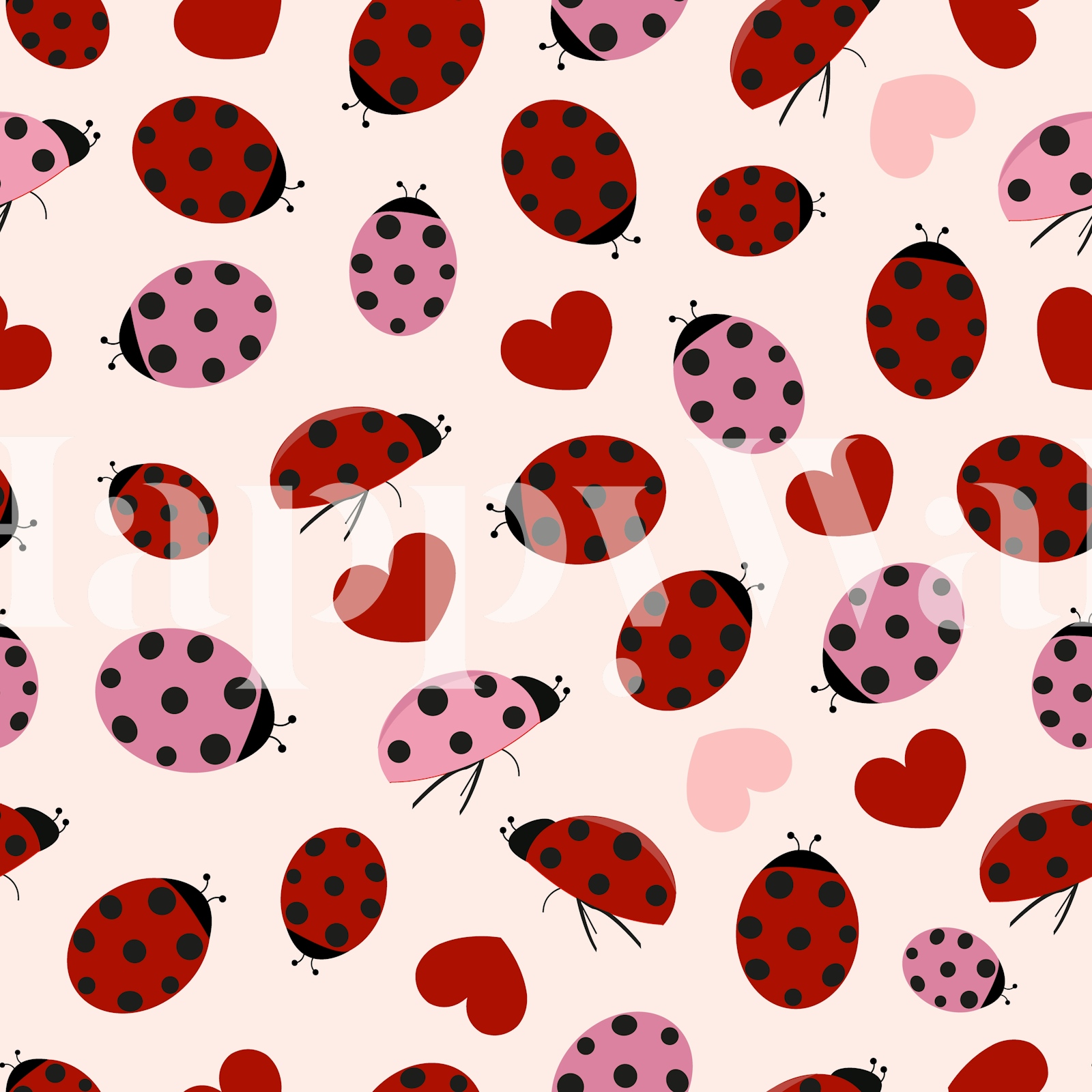 Pink Ladybug Computer Background Ladybug Hearts Pink Background Wallpaper