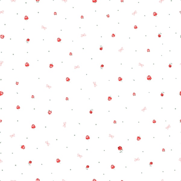 Vintage Rose Confetti White