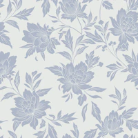 Dusty Blue Floral Silhouette wallpaper
