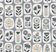 Scandi wildflower collage - navy and mustard