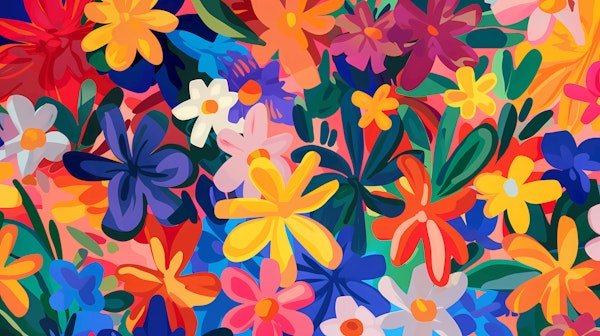 Vibrant Tropical Floral Garden