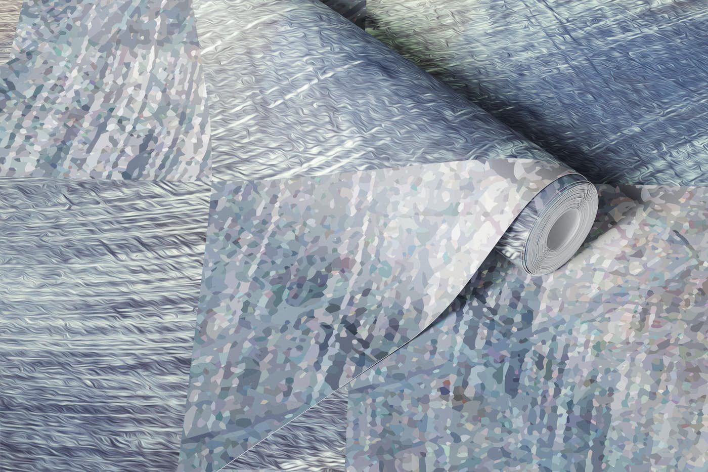 Metallic Diamond Mosaic Silver Copper wallpaper roll