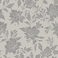 Vintage Peony Silhouette Gray wallpaper