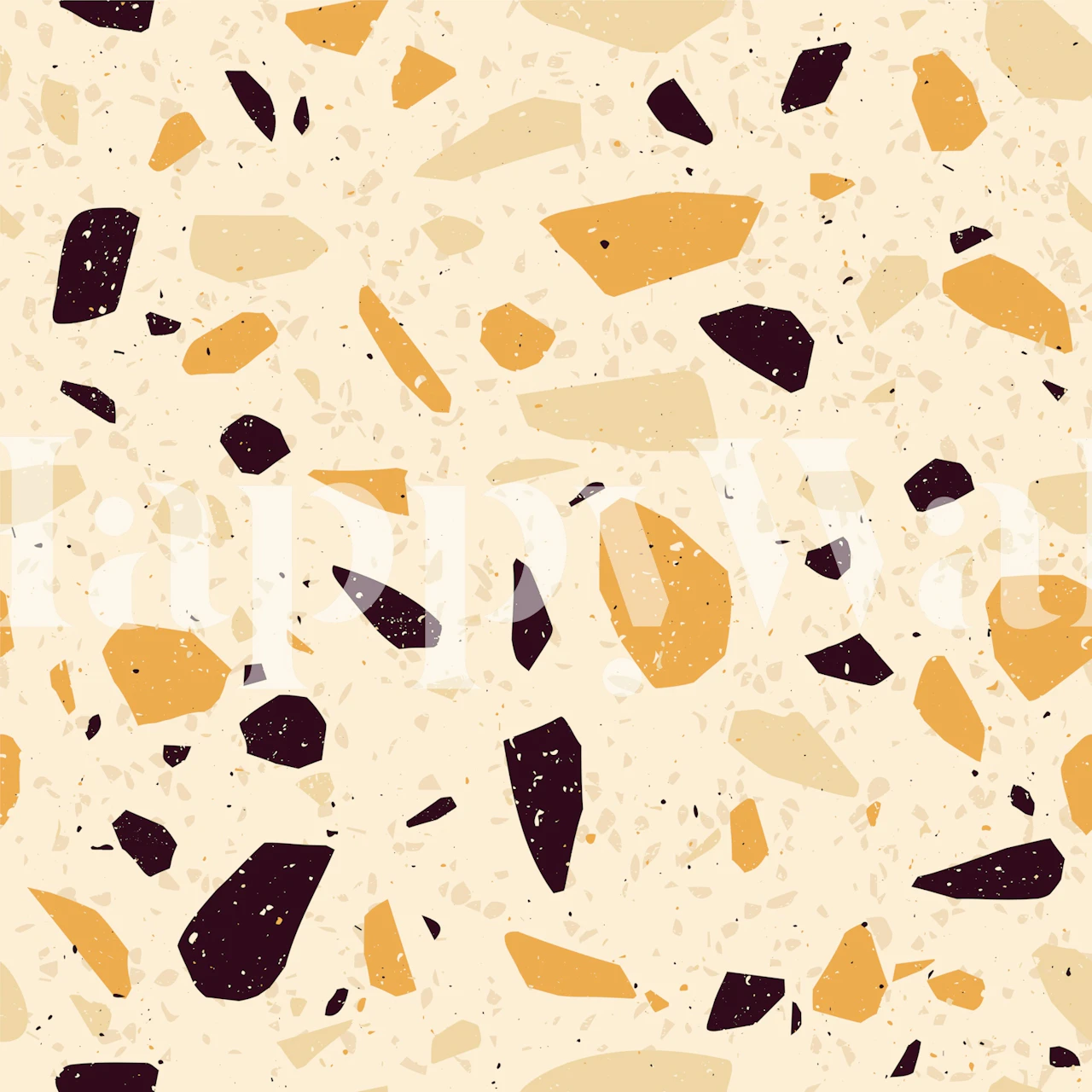Mustard and Mocha Terrazzo wallpaper
