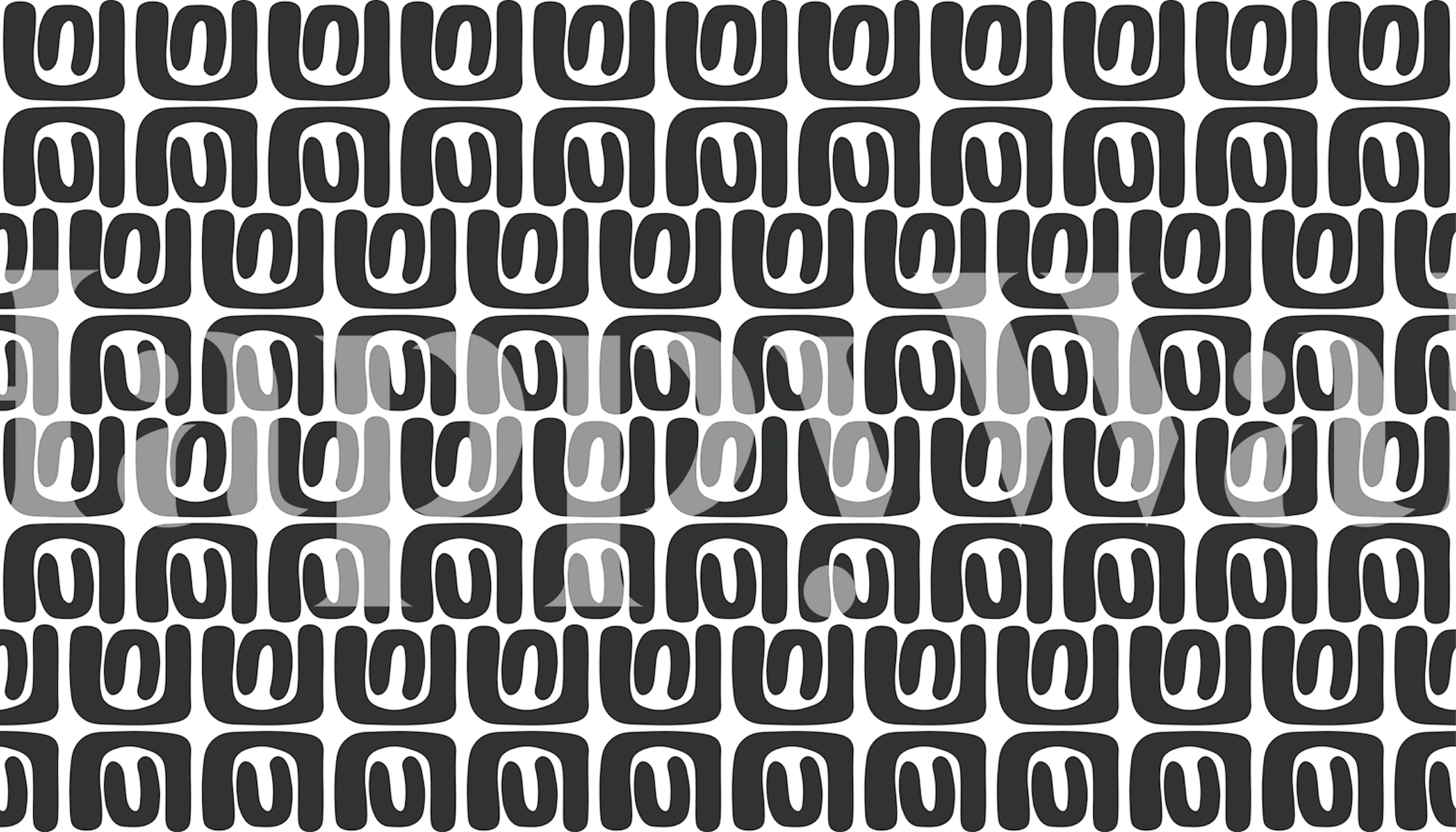 Scandi Modern Monochrome Loops wallpaper in a room