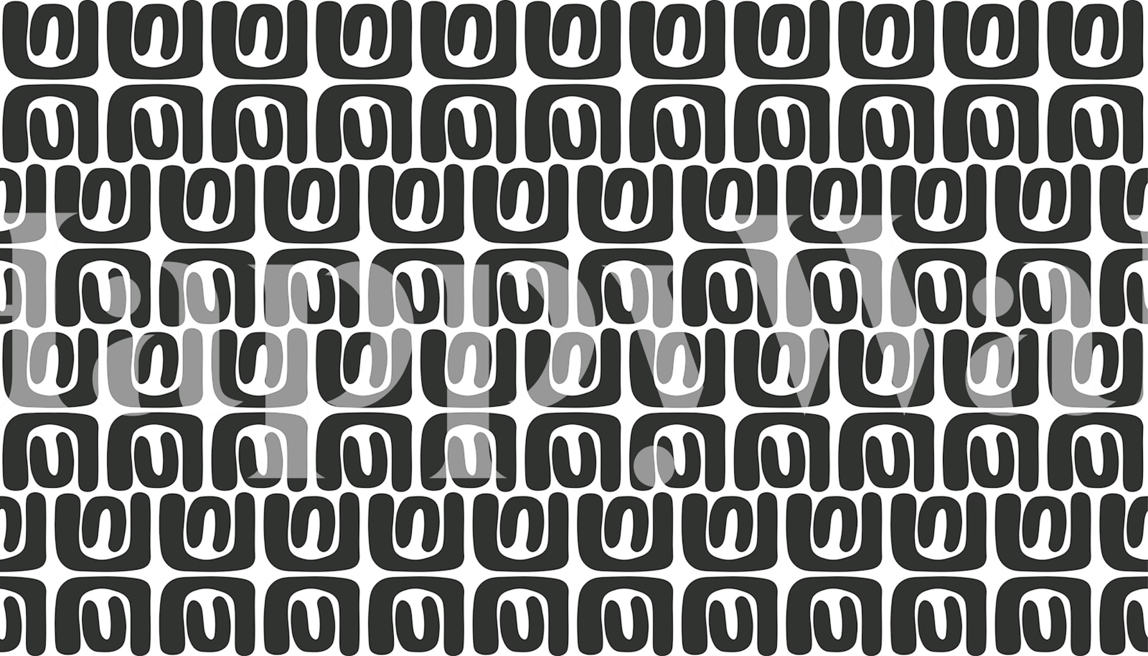 Scandi Modern Monochrome Loops behang in een kamer