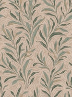 Boho Leaves - sand & green tapety