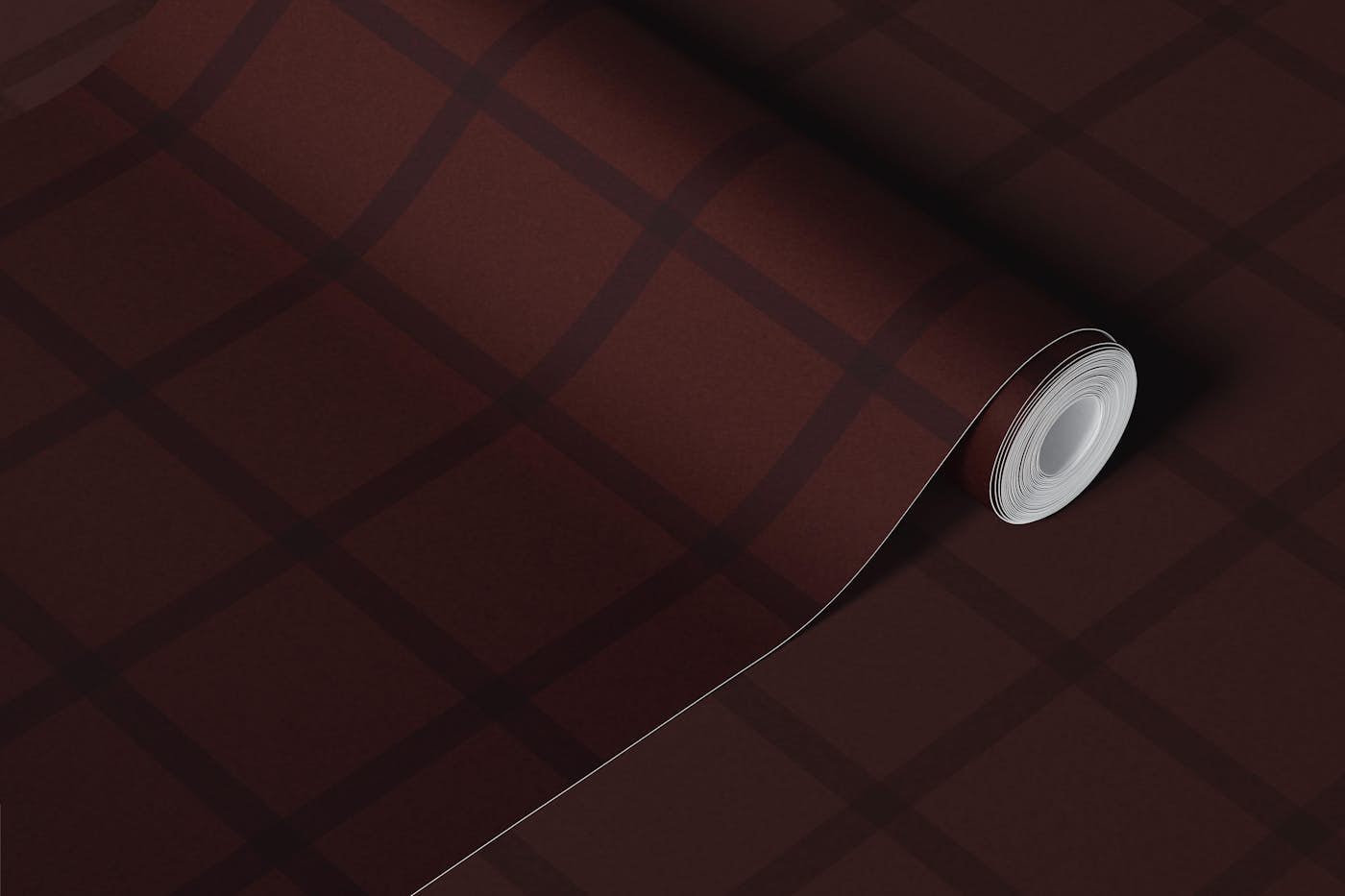 Moody Maroon Tartan Squares wallpaper roll