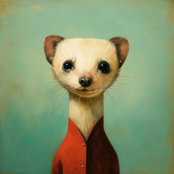 Minimal Ferret Portrait