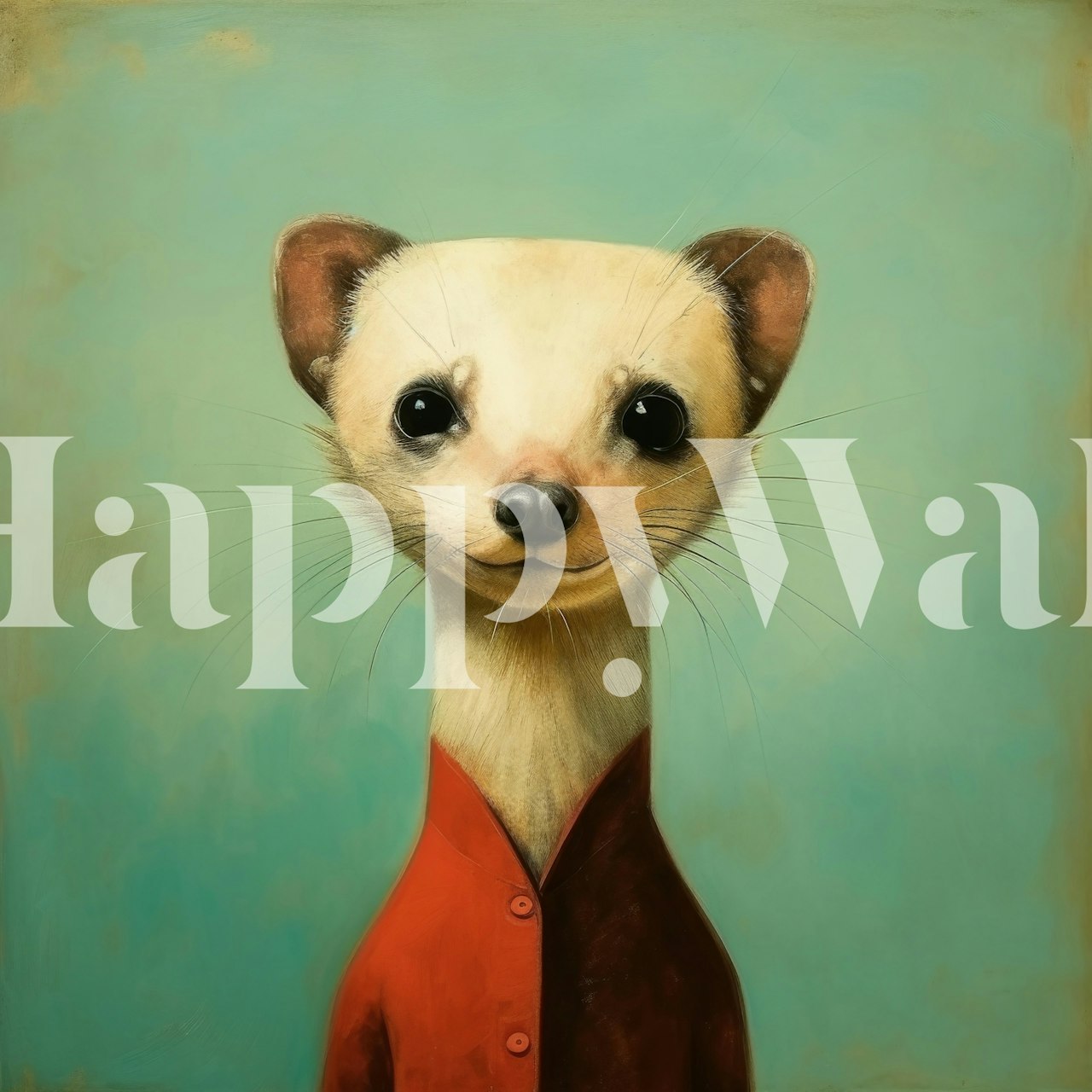 Minimal Ferret Portrait wallpaper design