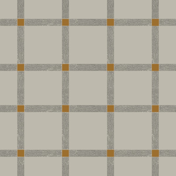 Neutral Beige Windowpane Plaid