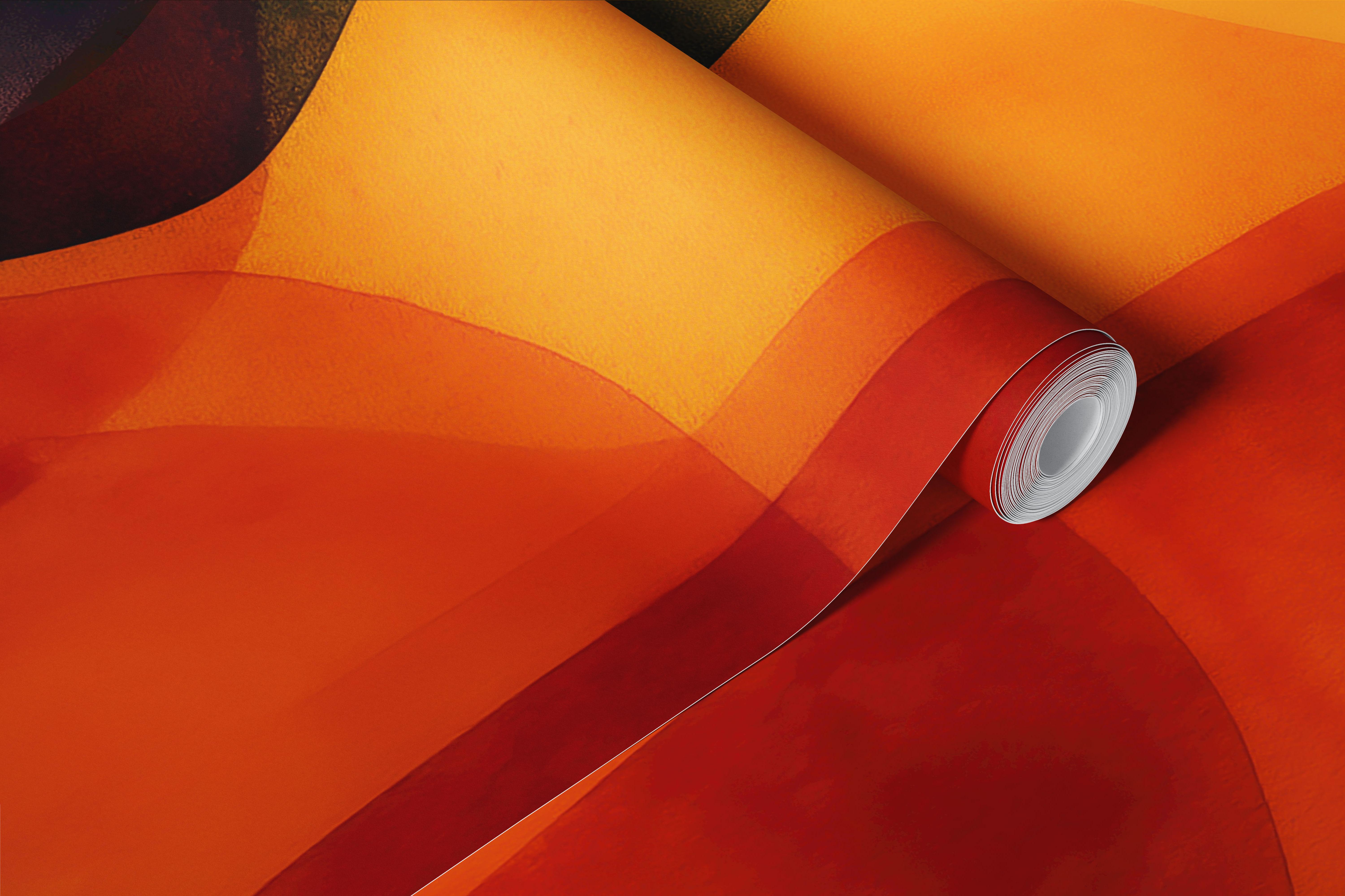 Abstract watercolor ovals wallpaper in a room