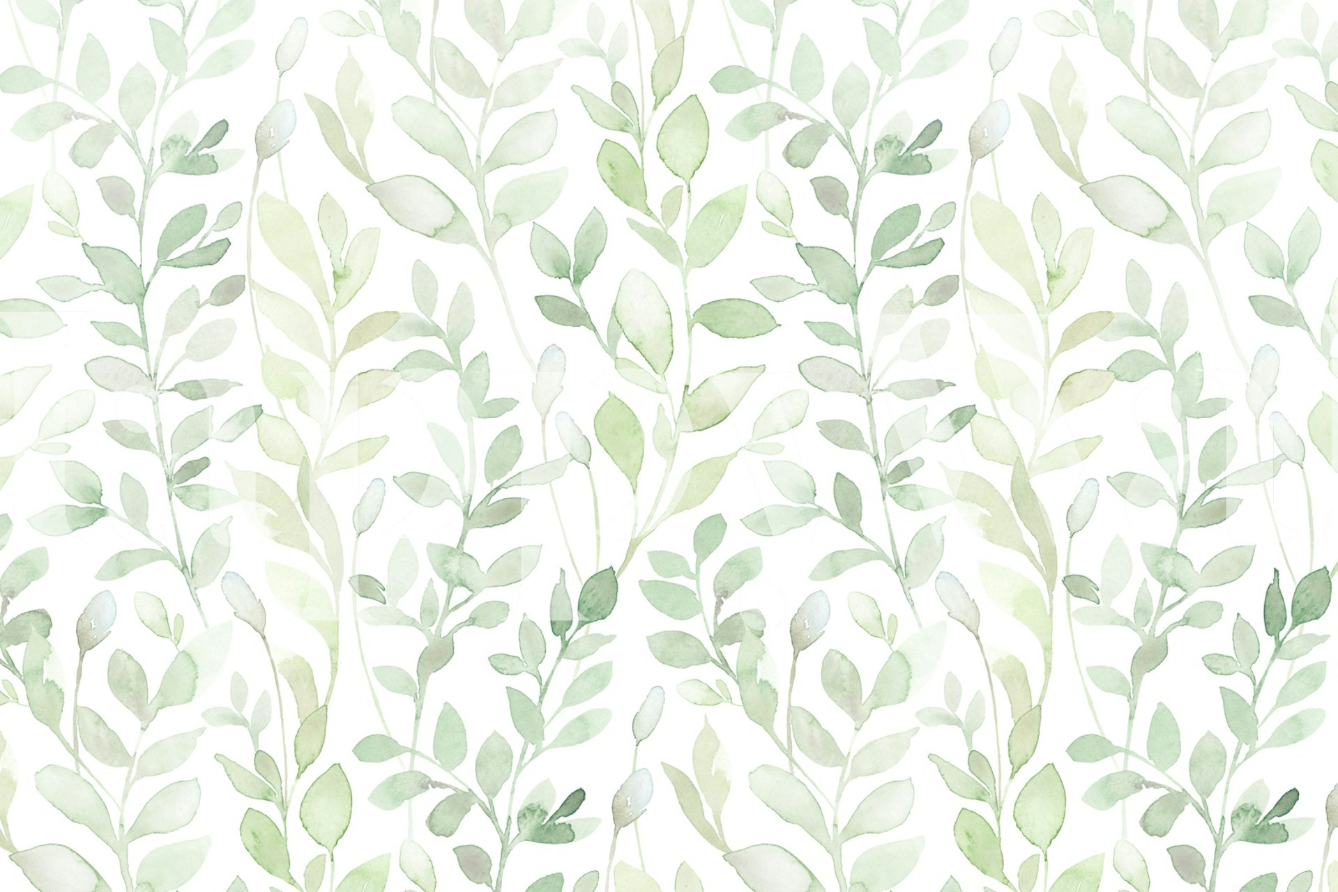 Midsummer large leaves wallpaper i et rom