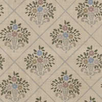 Rustic Cottagecore Block Print Floral Diamond tapet