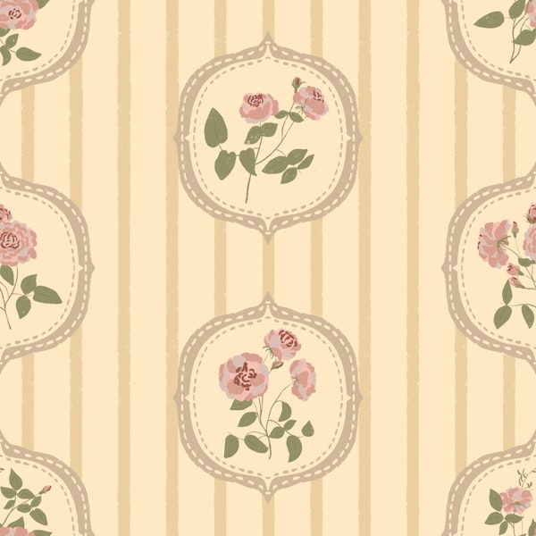 French Country Roses in Frames + Stripes