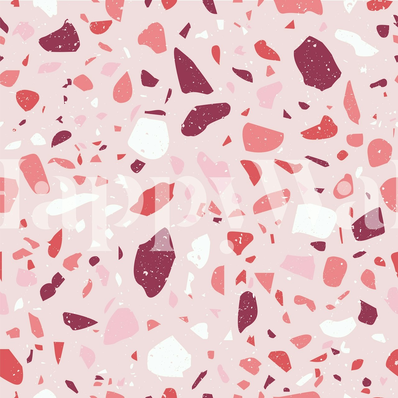 Rose Quartz Terrazzo Texture wallpaper in a room