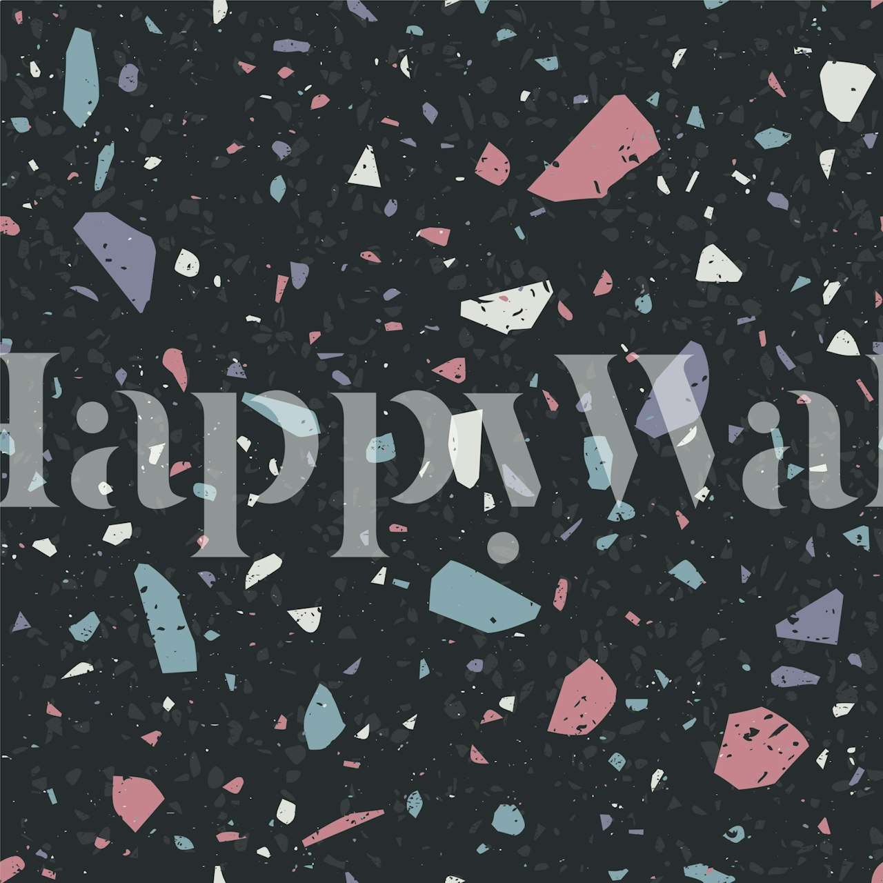 Midnight Terrazzo Speckles tapetti huoneessa