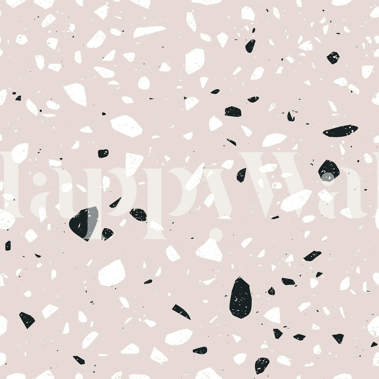 Scandi Terrazzo Blush Tones behang in een kamer
