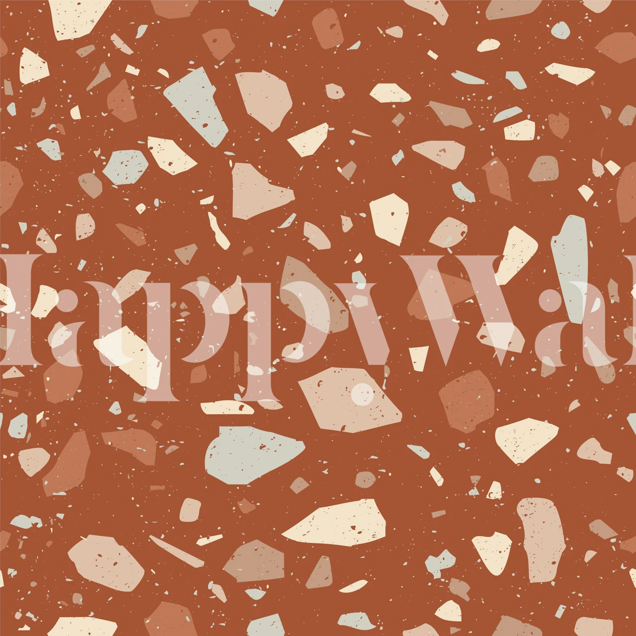 Warm clay terrazzo texture wallpaper in a room