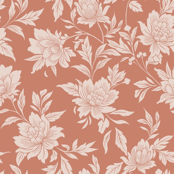 Dusty Rose Floral Vines