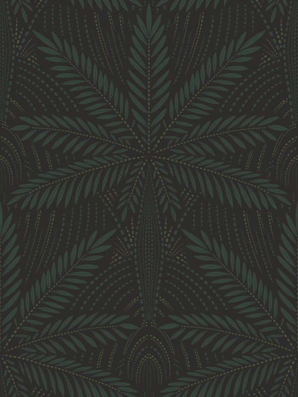 Boho Art Deco Palms Dark green