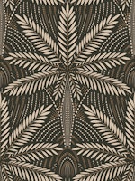 Boho Art Deco Palms mud creme wallpaper