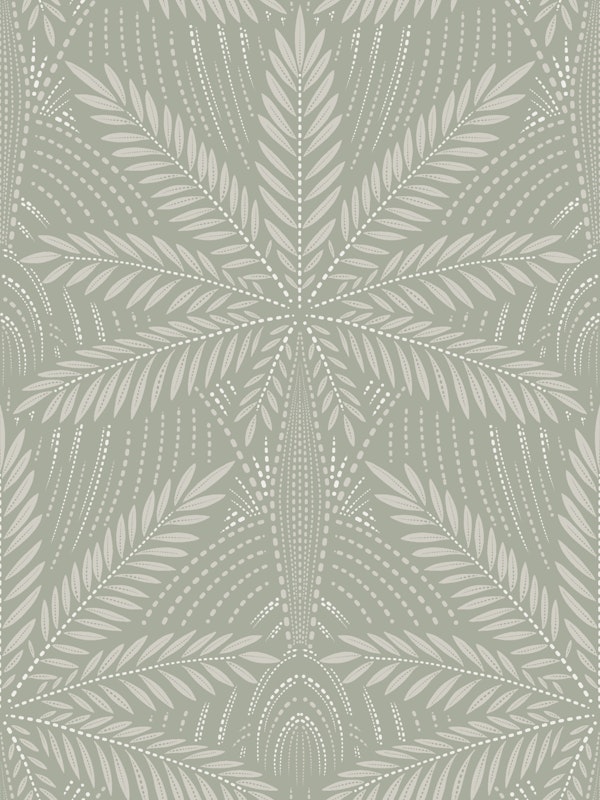Boho Art Deco Palms muted sage green