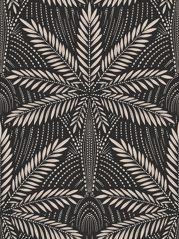 Boho art deco palms neutral black