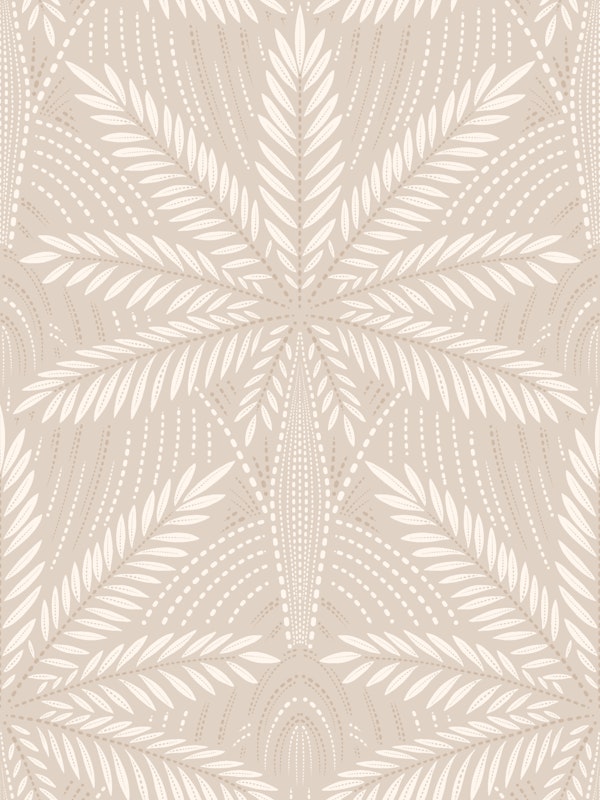 Boho art deco palms sand beige