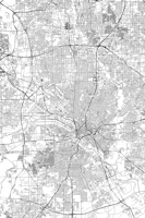 Dallas Map Portrait papel de parede