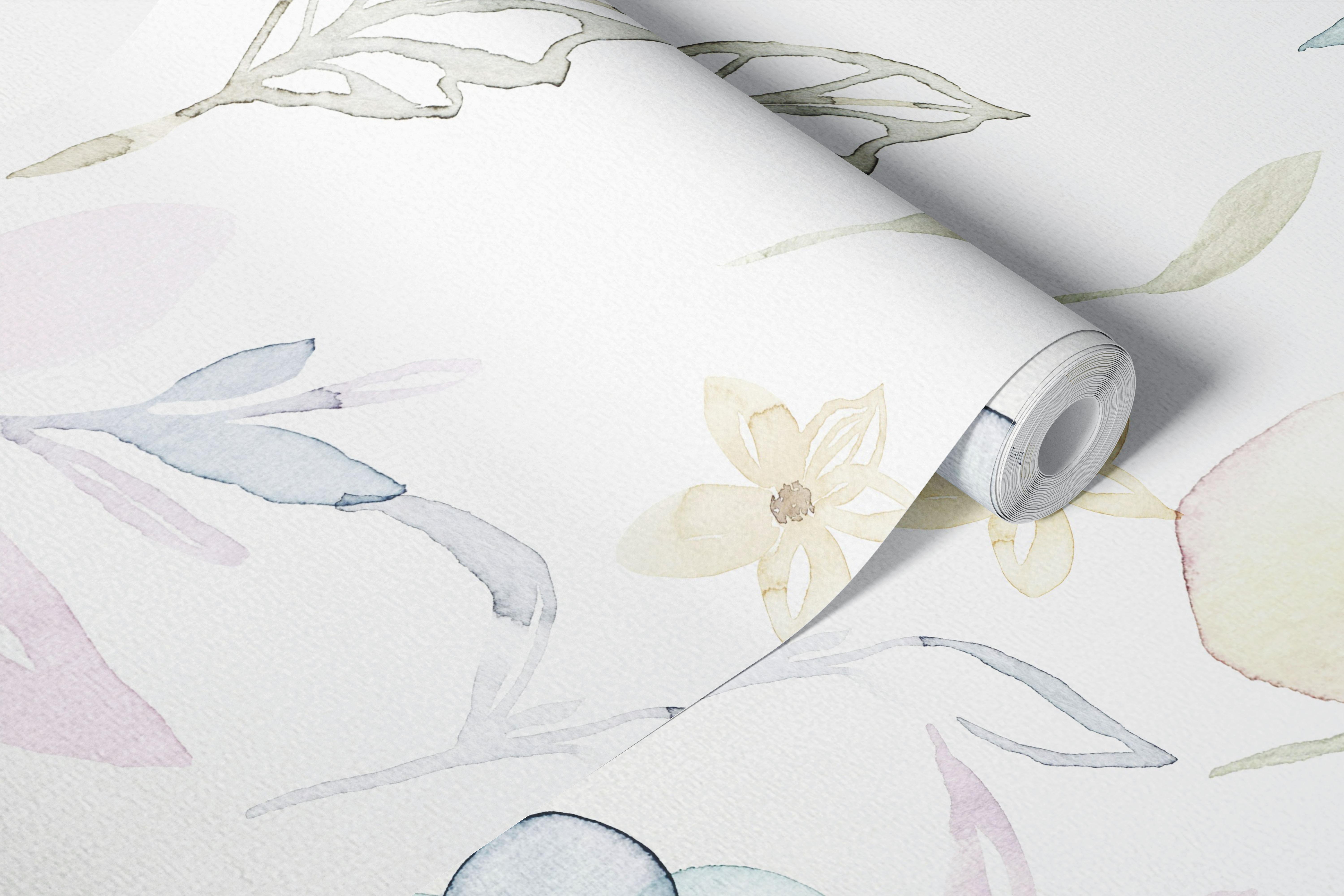 Floral meadow wallpaper design huoneessa