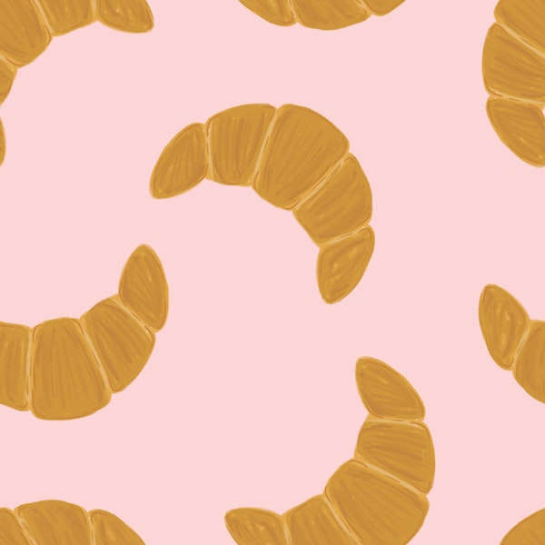 Pink painterly Croissant Bakery