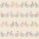 Retro colourful Bikes on Beige